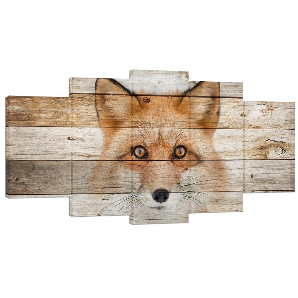 Fox Head Painting Animal – Canvas Wall Art