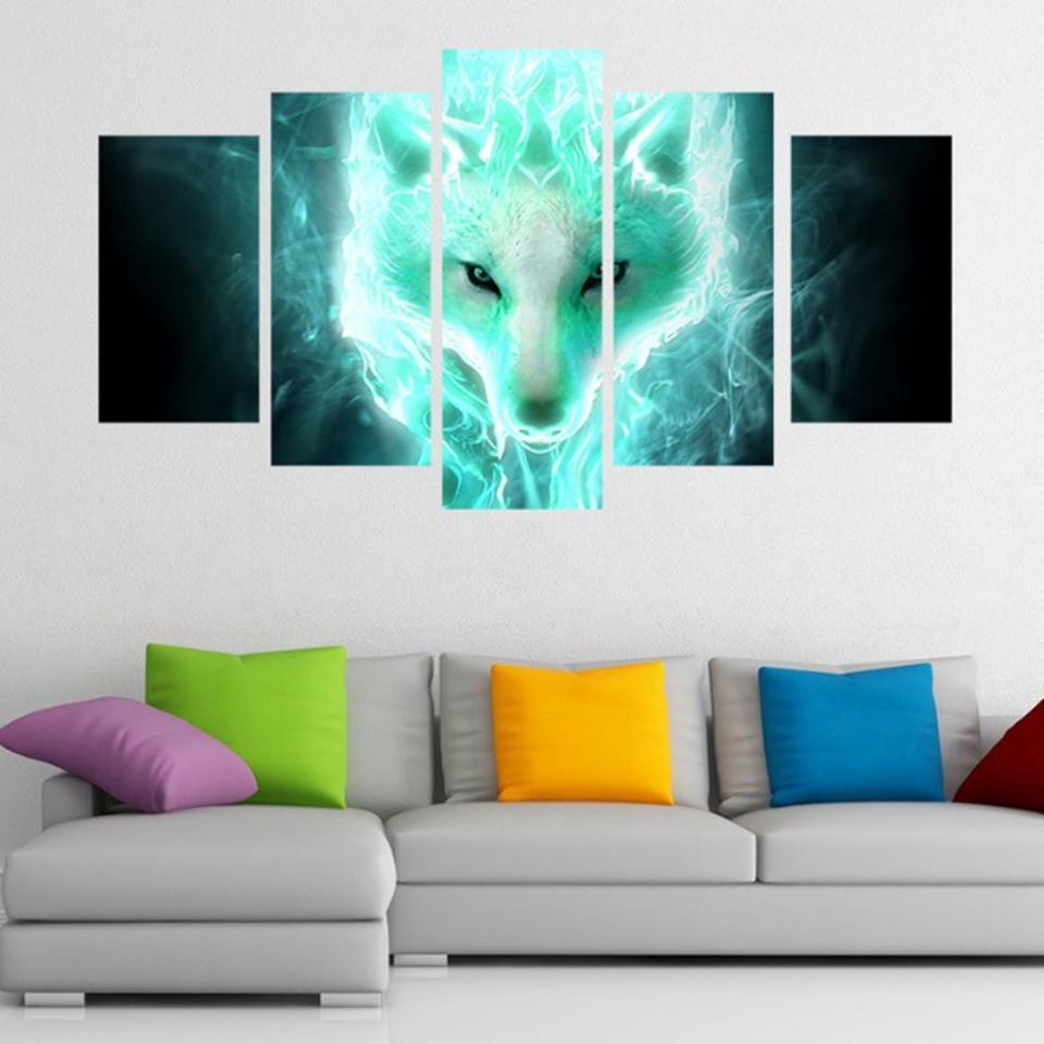 Foxes – Abstract Animal Canvas Wall Art