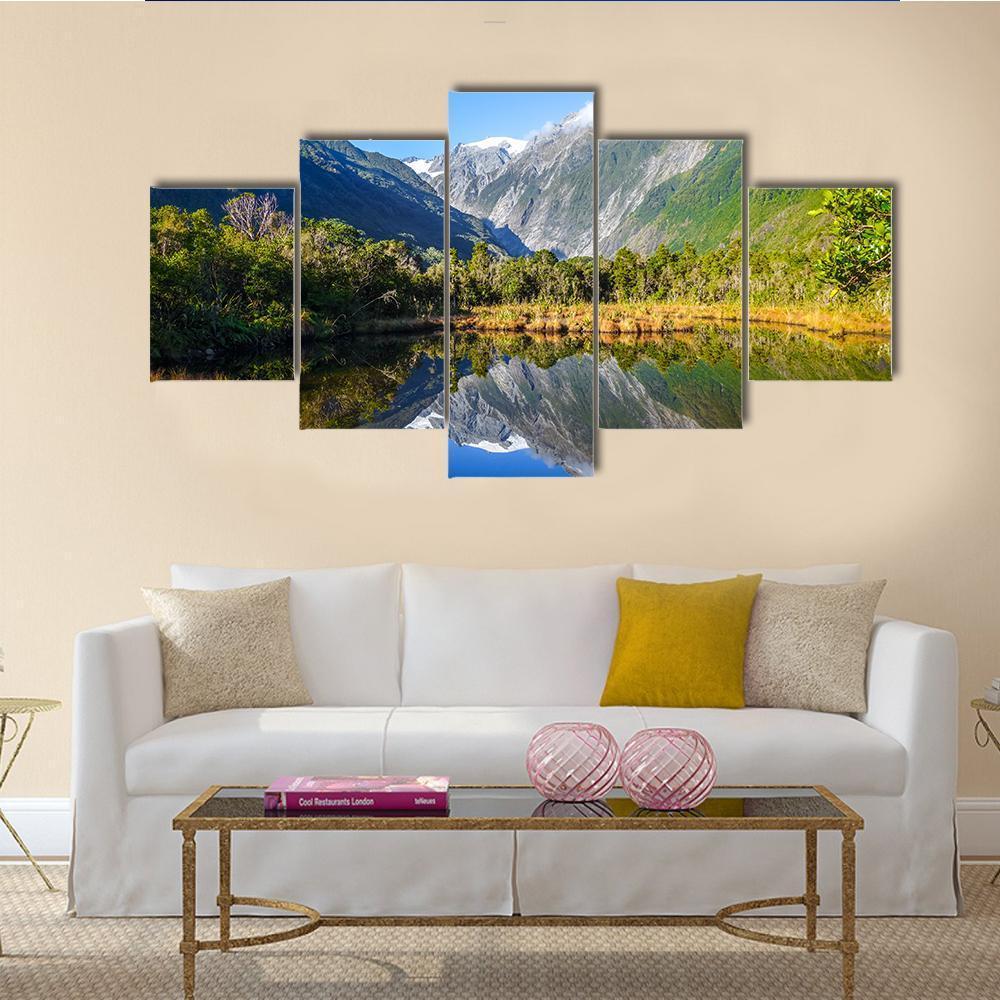 Franz Josef Glacier Reflecting In Lake – Nature Canvas Wall Art