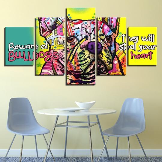 French Bulldogs Steal Your Heart – Abstract Canvas Wall Art
