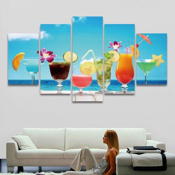 Fruit Juice Fresh Drinks Cocktails – Wine Canvas Wall Art