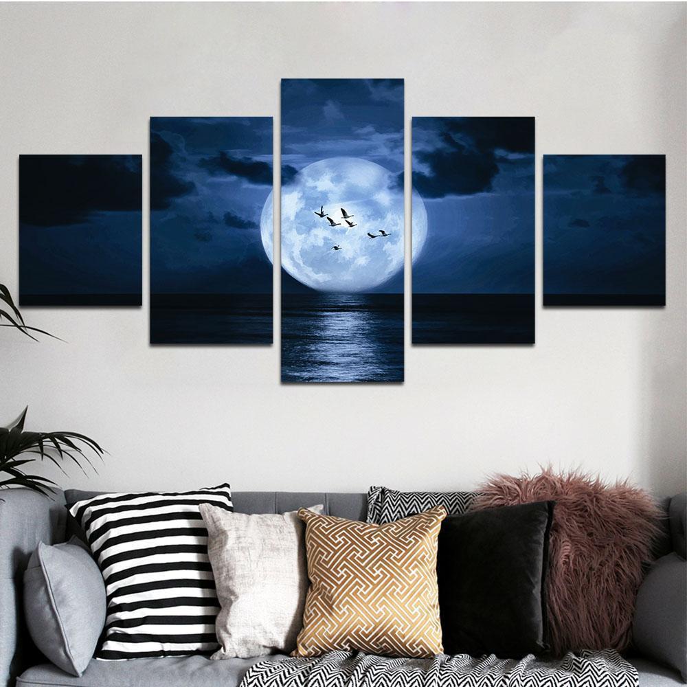 Full Moon Over The Horizon – Halloween Canvas Wall Art
