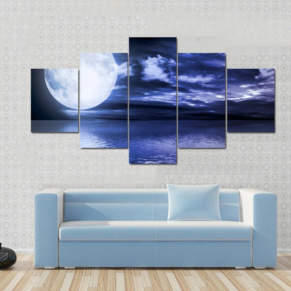 Full Moon Reflection In Water – Nature Canvas Wall Art