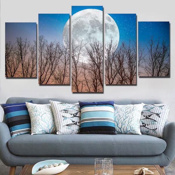 Full Moon With Trees – Space Canvas Wall Art