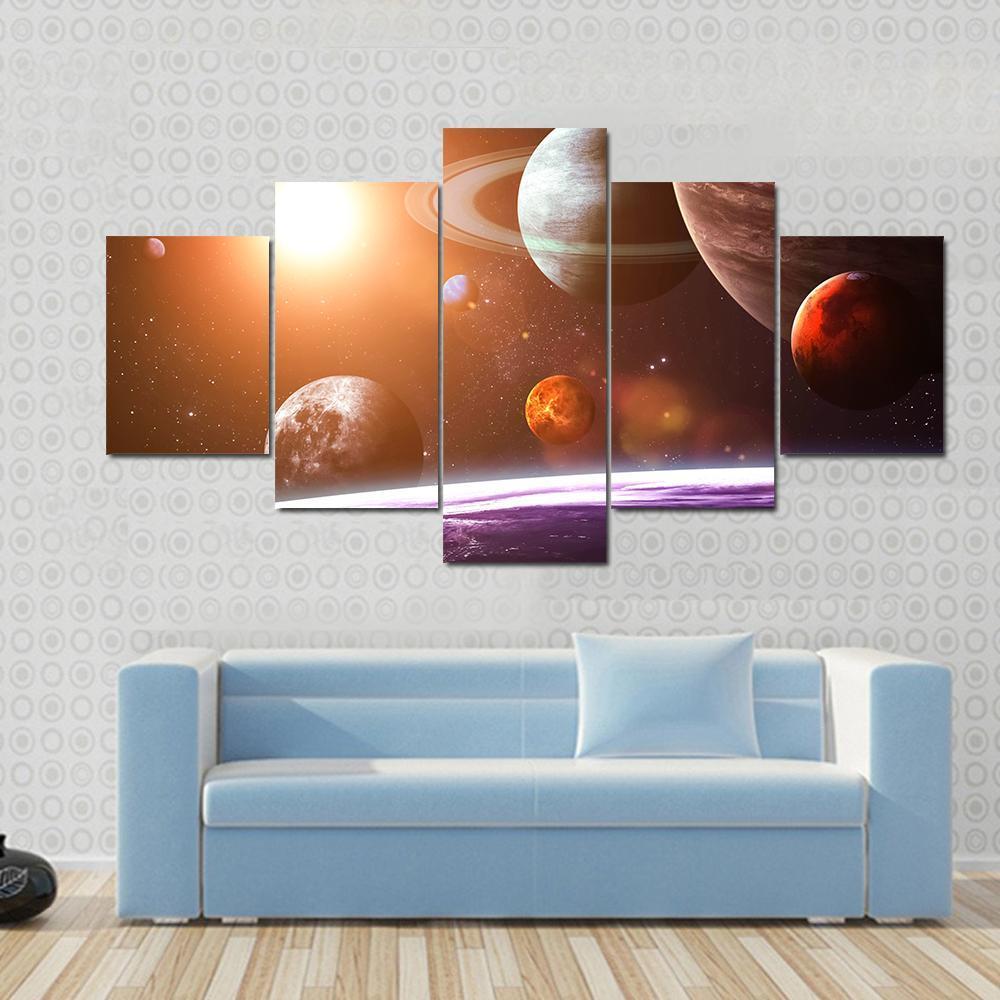 Full Solar System Illustration – Space Canvas Wall Art