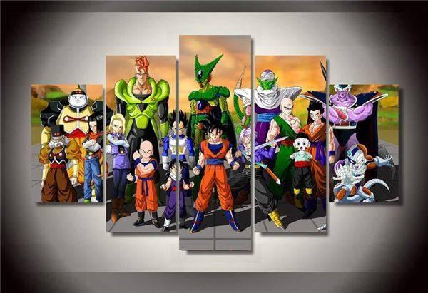 Full Team Of Dragon Ball – Cartoon Canvas Wall Art