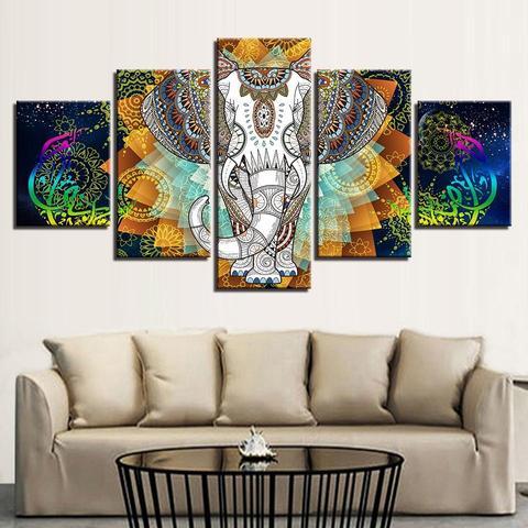 Funky Elephant – Abstract Animal Canvas Wall Art