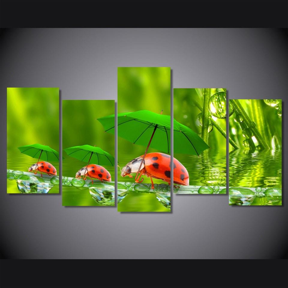 Funny Ladybugs – Animal Canvas Wall Art