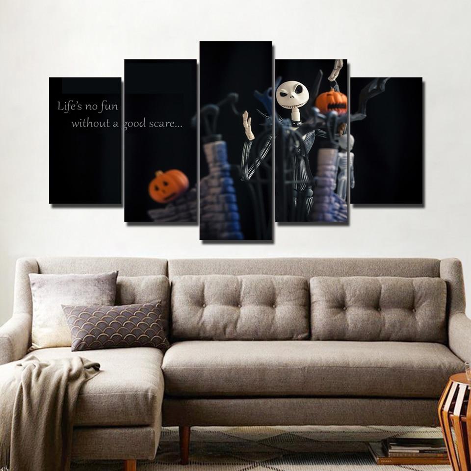 Funny Skull Pumpkin – Abstract Canvas Wall Art