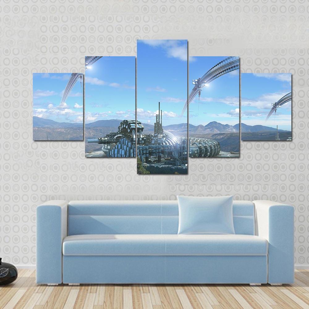 Futuristic Aliens Dome-Like Architecture – Abstract Canvas Wall Art