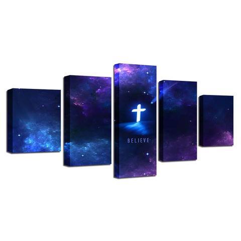 Galaxy Cross – Religion Canvas Wall Art