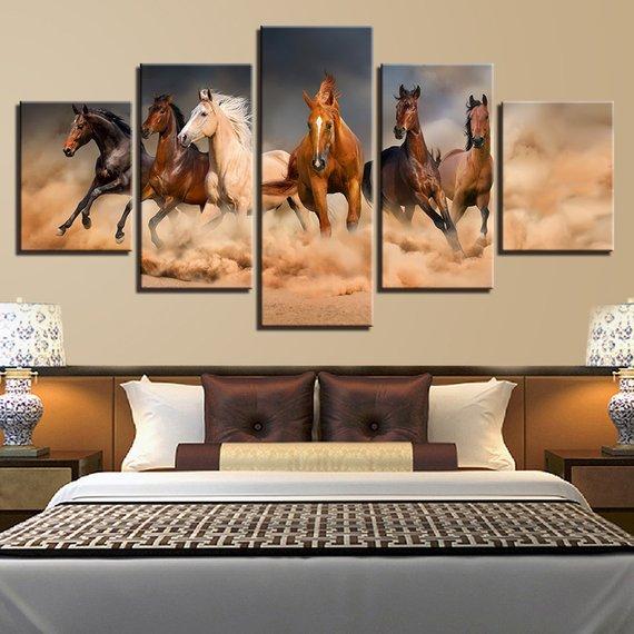 Galloping Horses Running Steed Race – Animal Canvas Wall Art