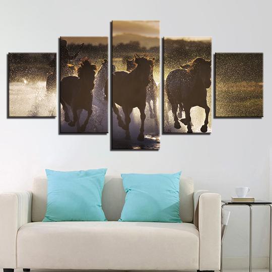 Galloping Wild Horses – Animal Canvas Wall Art