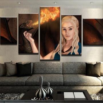 Game Of Thrones Dragon And Targaryen – Movie Canvas Wall Art