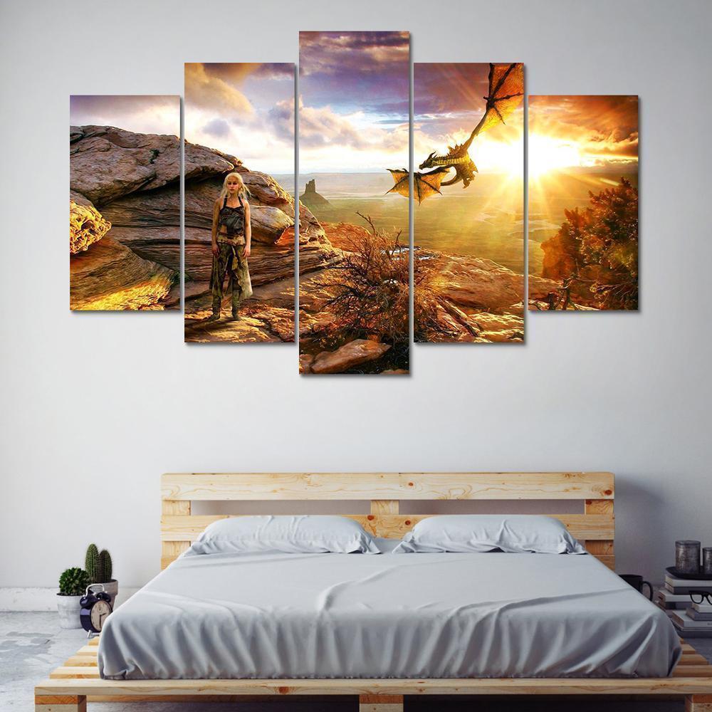 Dragon Mother Daenerys Targaryen Movie Canvas Wall Art