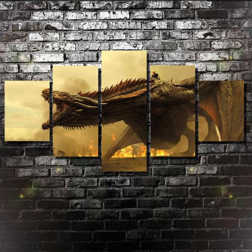 Game Of Thrones Dragon Targaryen – Movie Canvas Wall Art