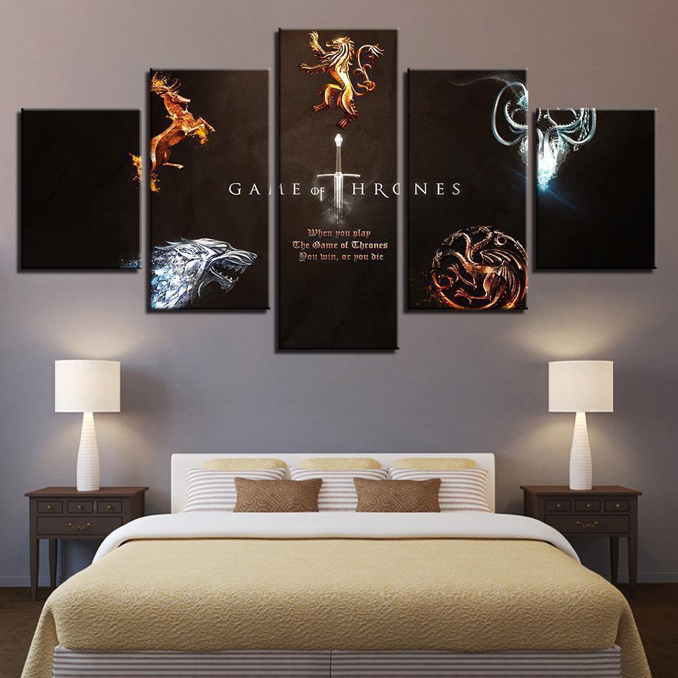 Game Of Thrones Families Sigil Live Or Die Movie – Canvas Wall Art