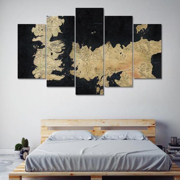 Game Of Thrones Inspired Map 2 Movie – Canvas Wall Art