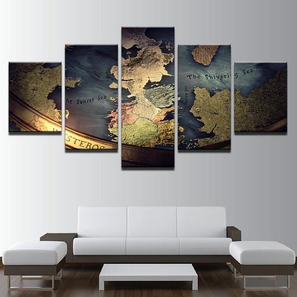 Game Of Thrones Inspired Map – Abstract Canvas Wall Art