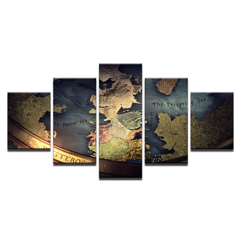 Game Of Thrones Map – Movie Canvas Wall Art