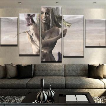 Queen Daenerys Targaryen Dragon Movie Canvas Wall Art
