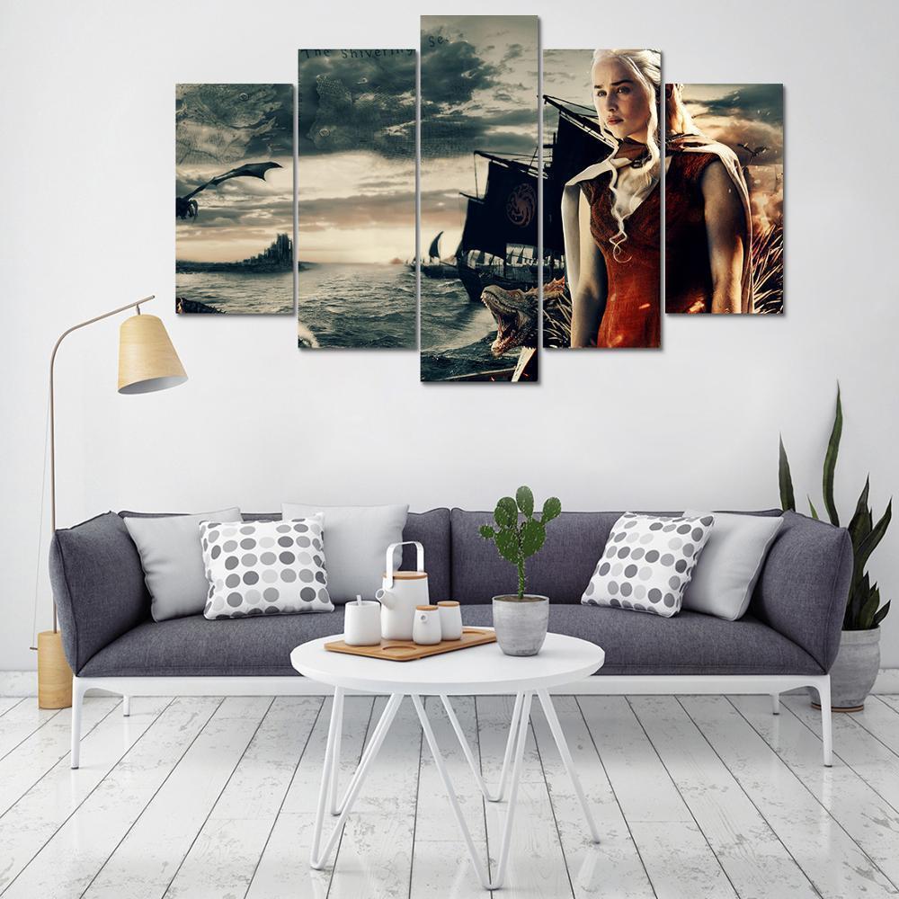 Game Of Thrones Silver Lady Mother Of Dragons Movie – Canvas Wall Art