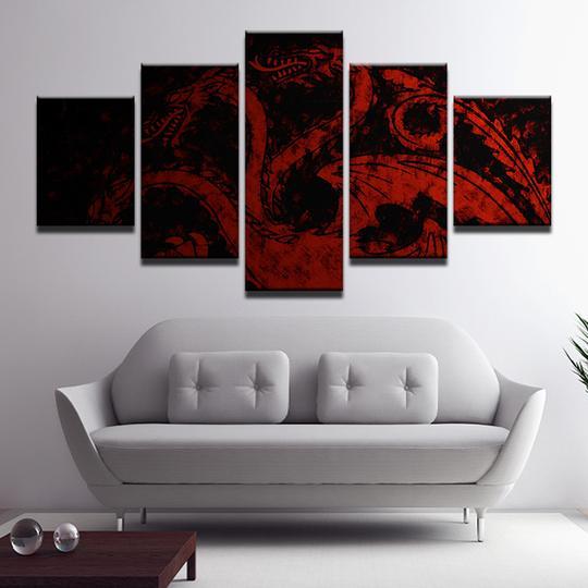 Game Of Thrones Three Heads Of The Red Dragon – Movie Canvas Wall Art
