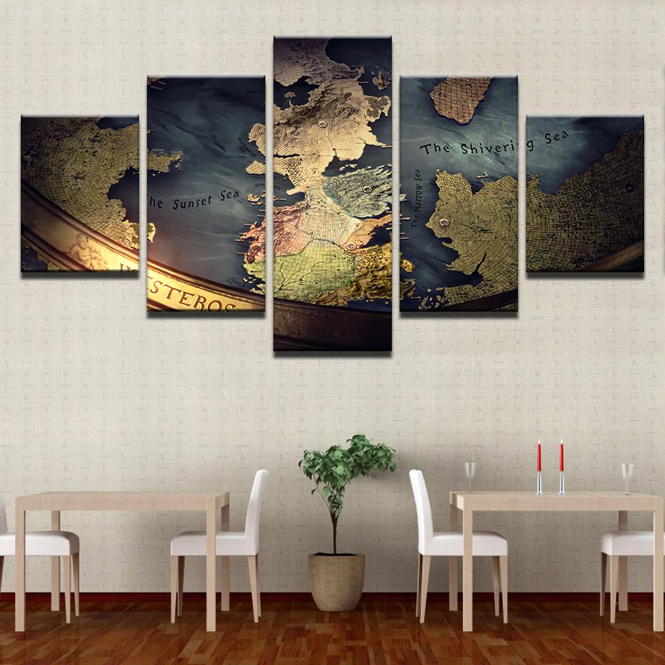 Game Of Thrones World Map – Movie Canvas Wall Art