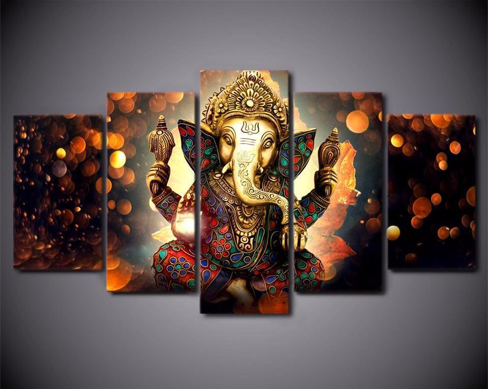 Ganesh Hindu Elephant God Ganesha – Religion Canvas Wall Art