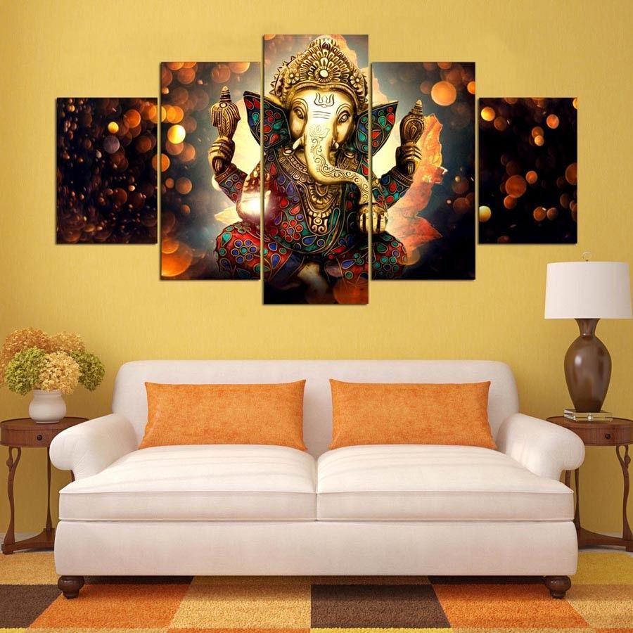 Ganesha Elephant Hindu God – Religion Canvas Wall Art