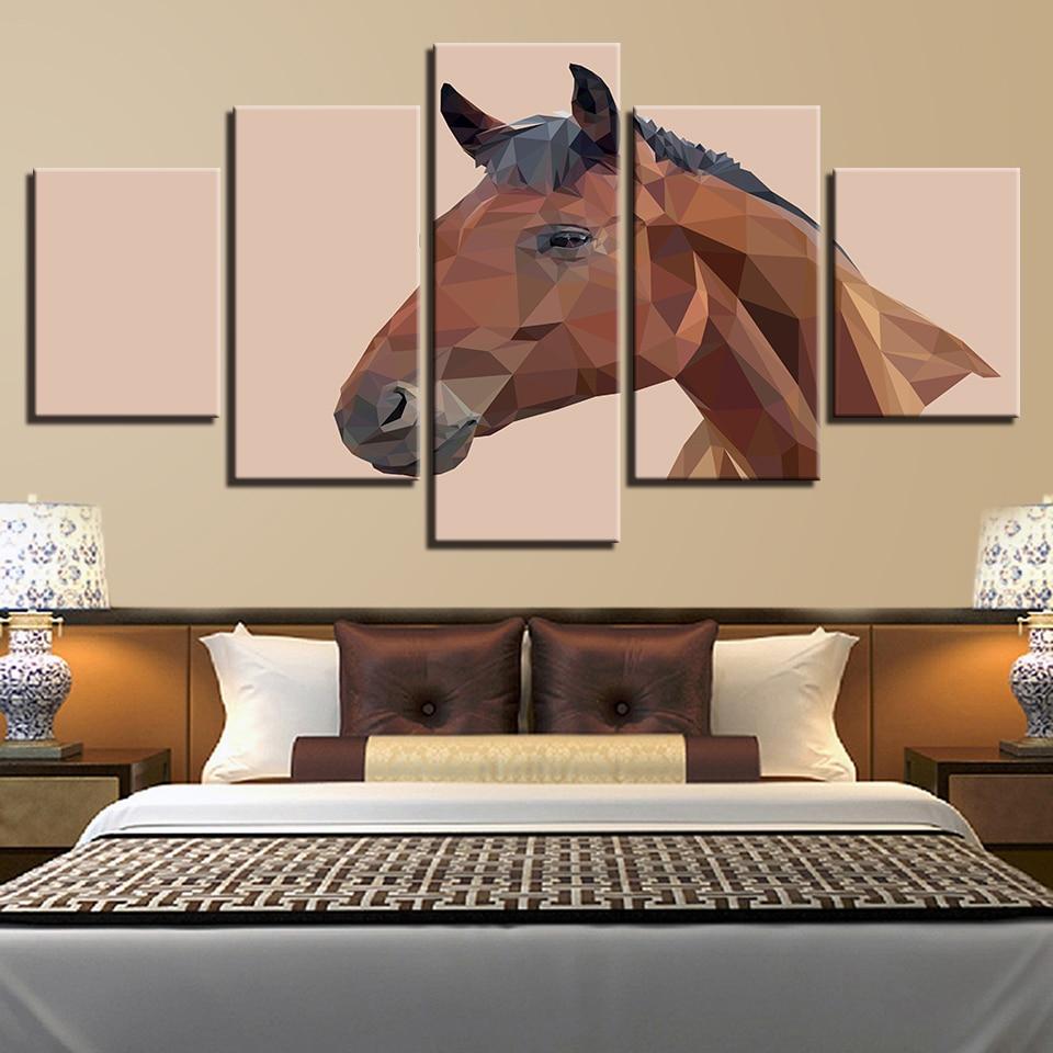 Geometric Animals Horse – Animal Canvas Wall Art