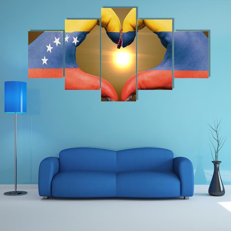 Gesture Made By Venezuela Flag – Abstract Canvas Wall Art