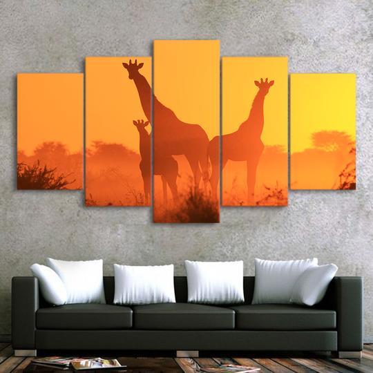 Giraffes On The Savannah – Animak Canvas Wall Art