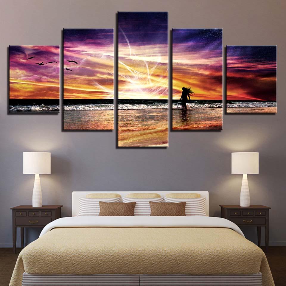 Girl With The Sea – Space Canvas Wall Art
