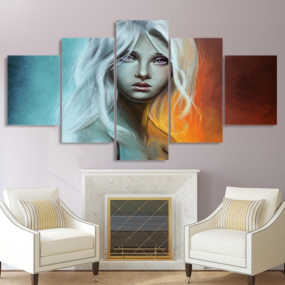Girl With White Hair – Abstract Canvas Wall Art