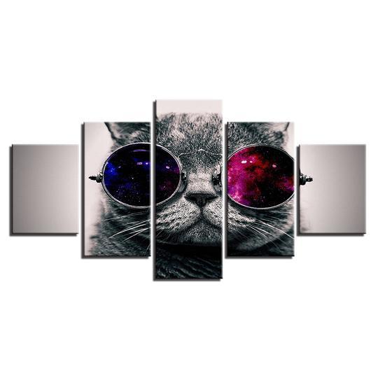 Glasses Cat 02 – Animal Canvas Wall Art