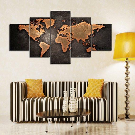 Global Map – Abstract Canvas Wall Art