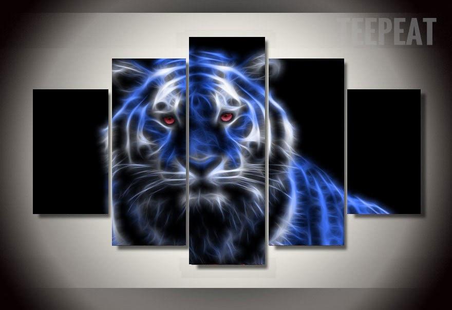 Glowing Tiger – Abstract Animal Canvas Wall Art