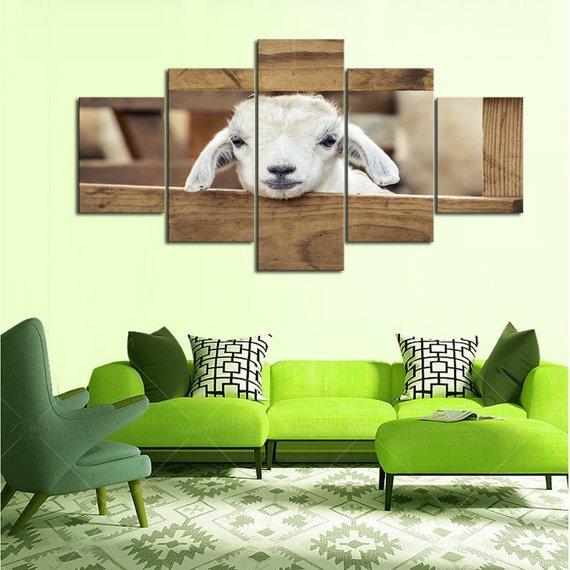 Goat Peak A Boo 01 – Animal Canvas Wall Art