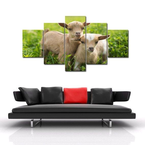 Goat Twins 01 – Animal Canvas Wall Art