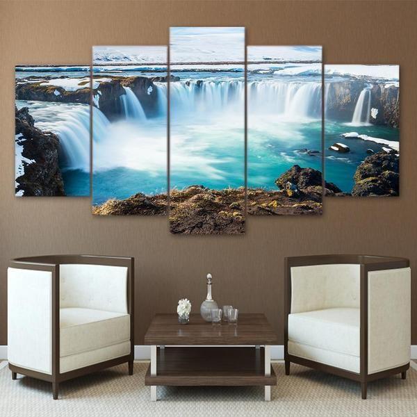 Godafoss Waterfall – Nature Canvas Wall Art