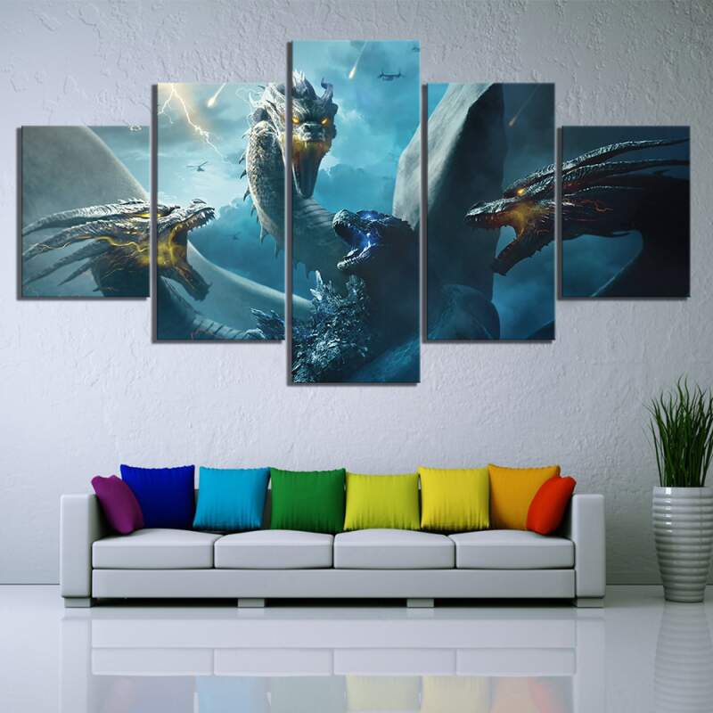 Godzilla King Of The Monsters And Ghidorah Movie – Canvas Wall Art
