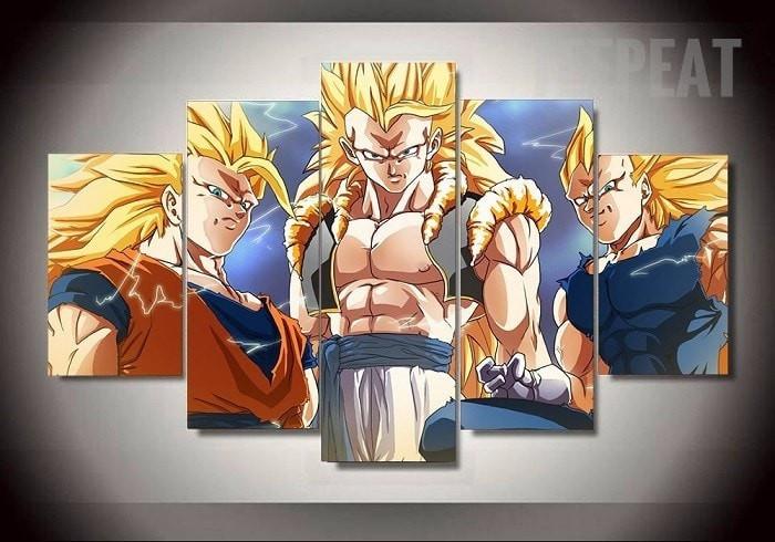 Gogeta, Goku, And Vegeta Of Dragon Ball Z – Anime Canvas Wall Art