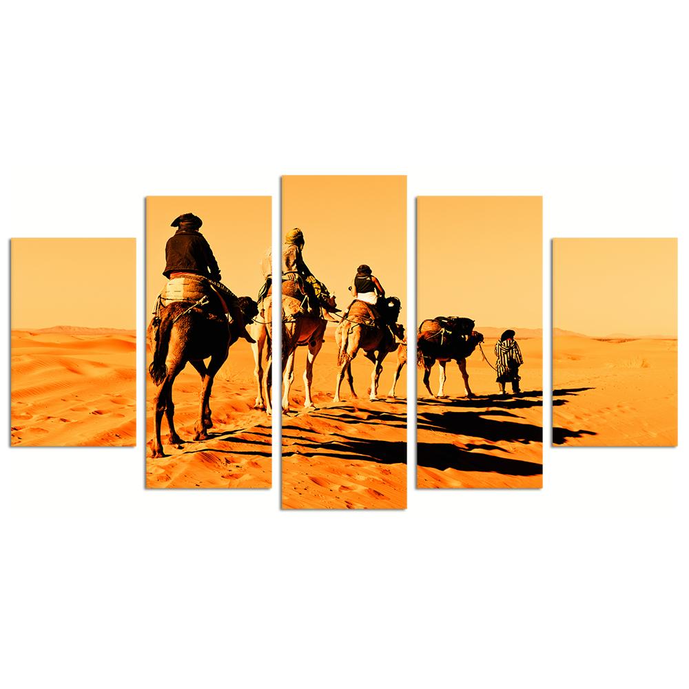 Going Through The Sand Dunes In The Sahara Desert – Nature Canvas Wall Art