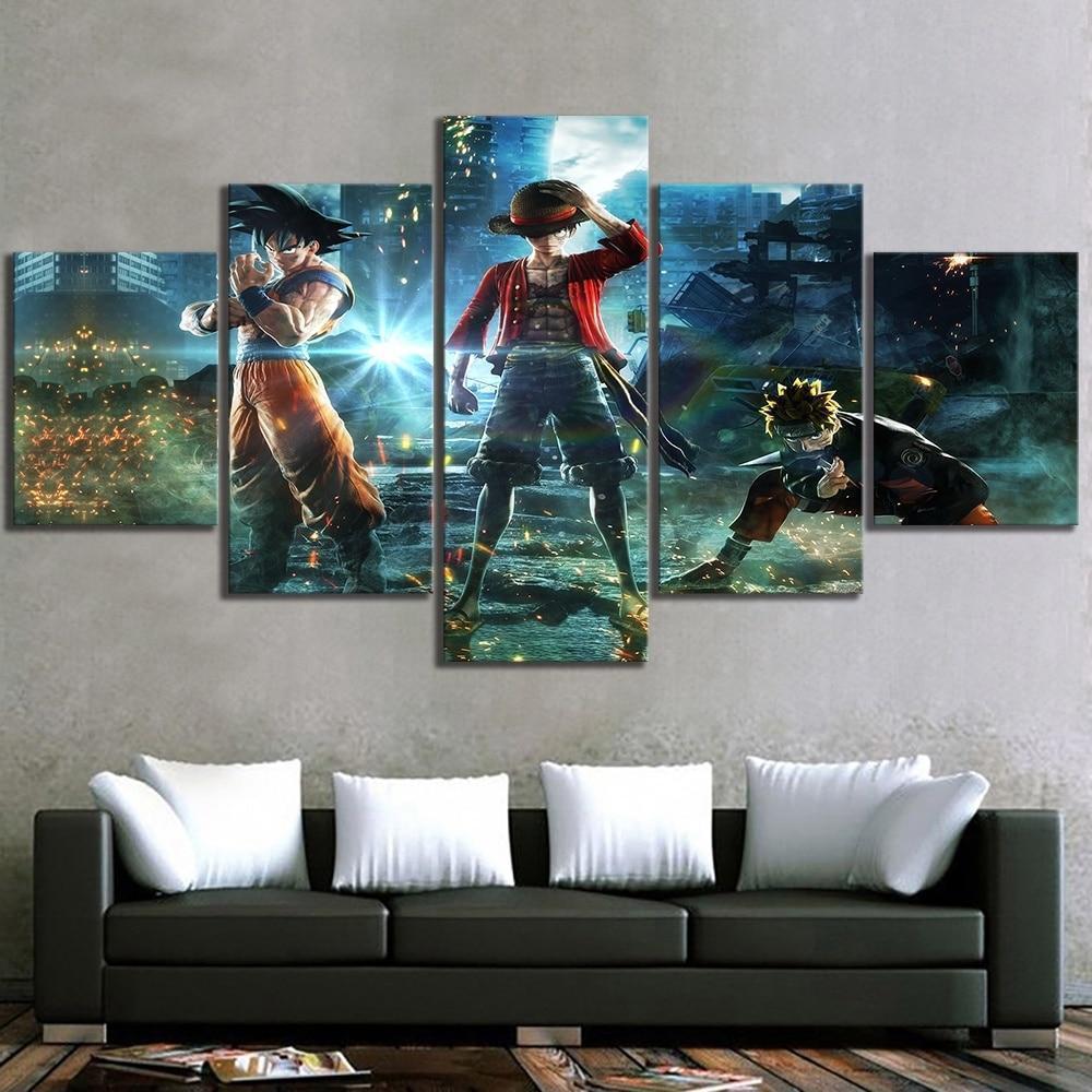 Goku And Naruto And Luffy – Anime Canvas Wall Art