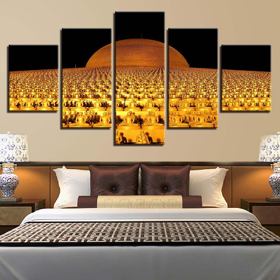 Gold Buddha Dhammakaya Landscape – Religion Canvas Wall Art