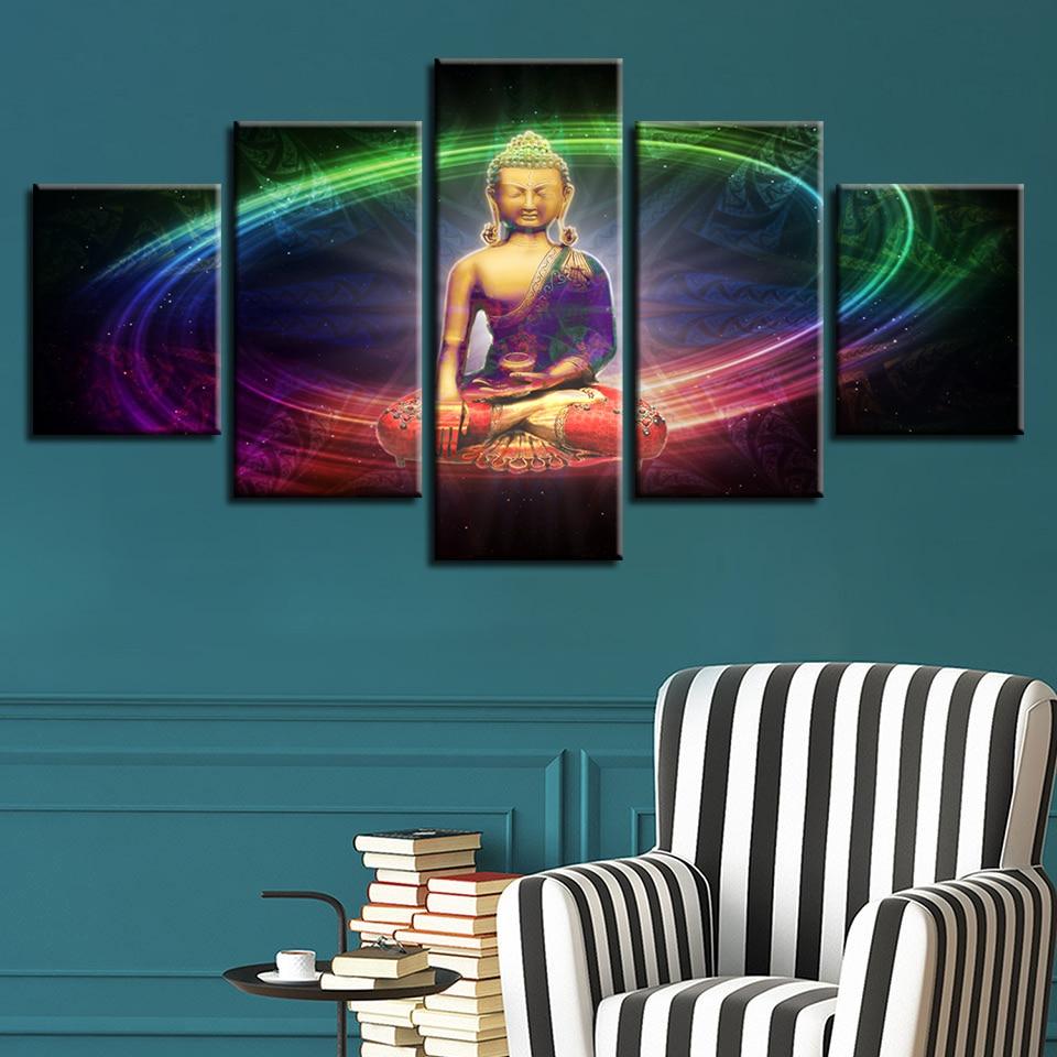 Gold Buddha Meditation – Religion Canvas Wall Art