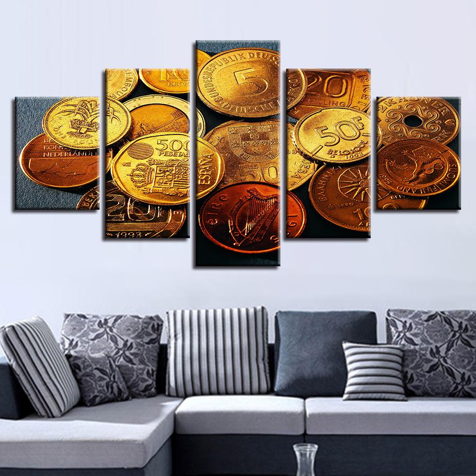 Gold Coin – Abstract Canvas Wall Art