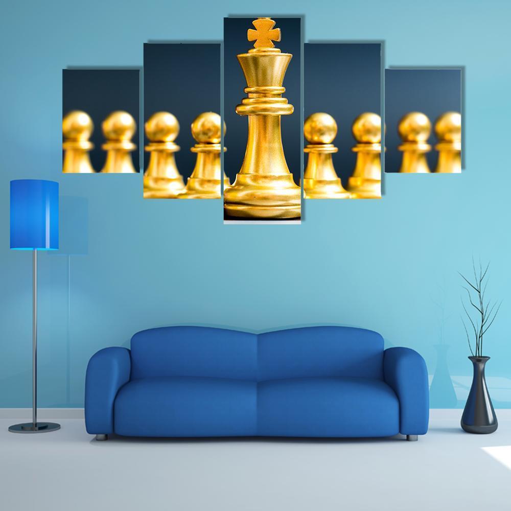 Gold King Chess Piece – Gaming Canvas Wall Art
