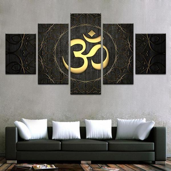 Gold Om – Abstract Canvas Wall Art